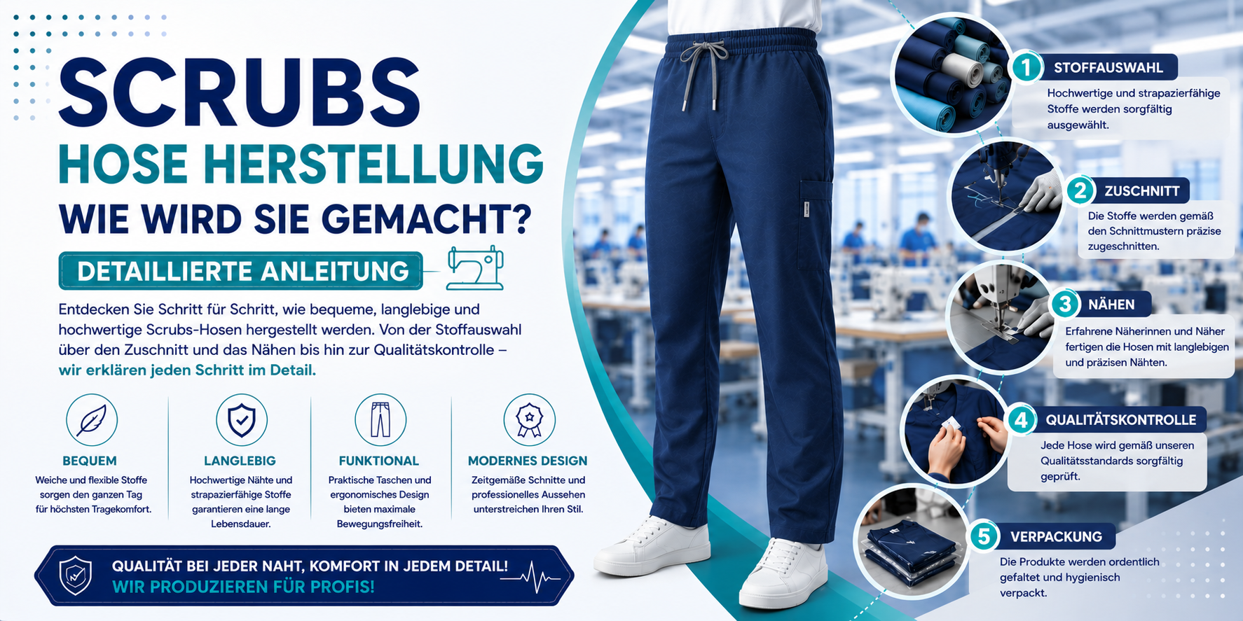 Wie wird ein Scrub-Oberteil hergestellt? Detaillierter Produktionsprozess