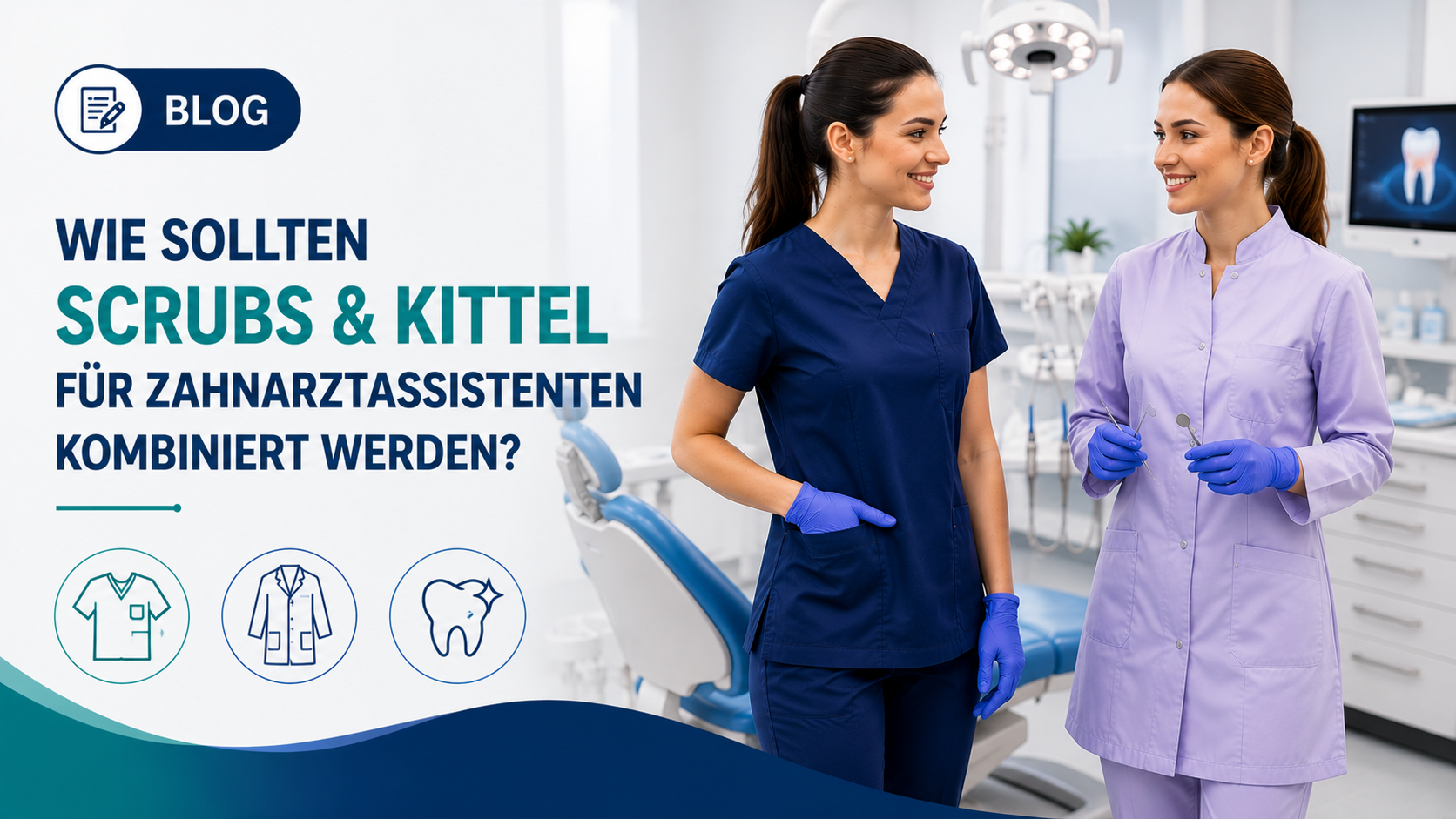 Wie sollte die Kombination aus Scrubs und Laborkittel für Zahnmedizinische Fachangestellte aussehen?