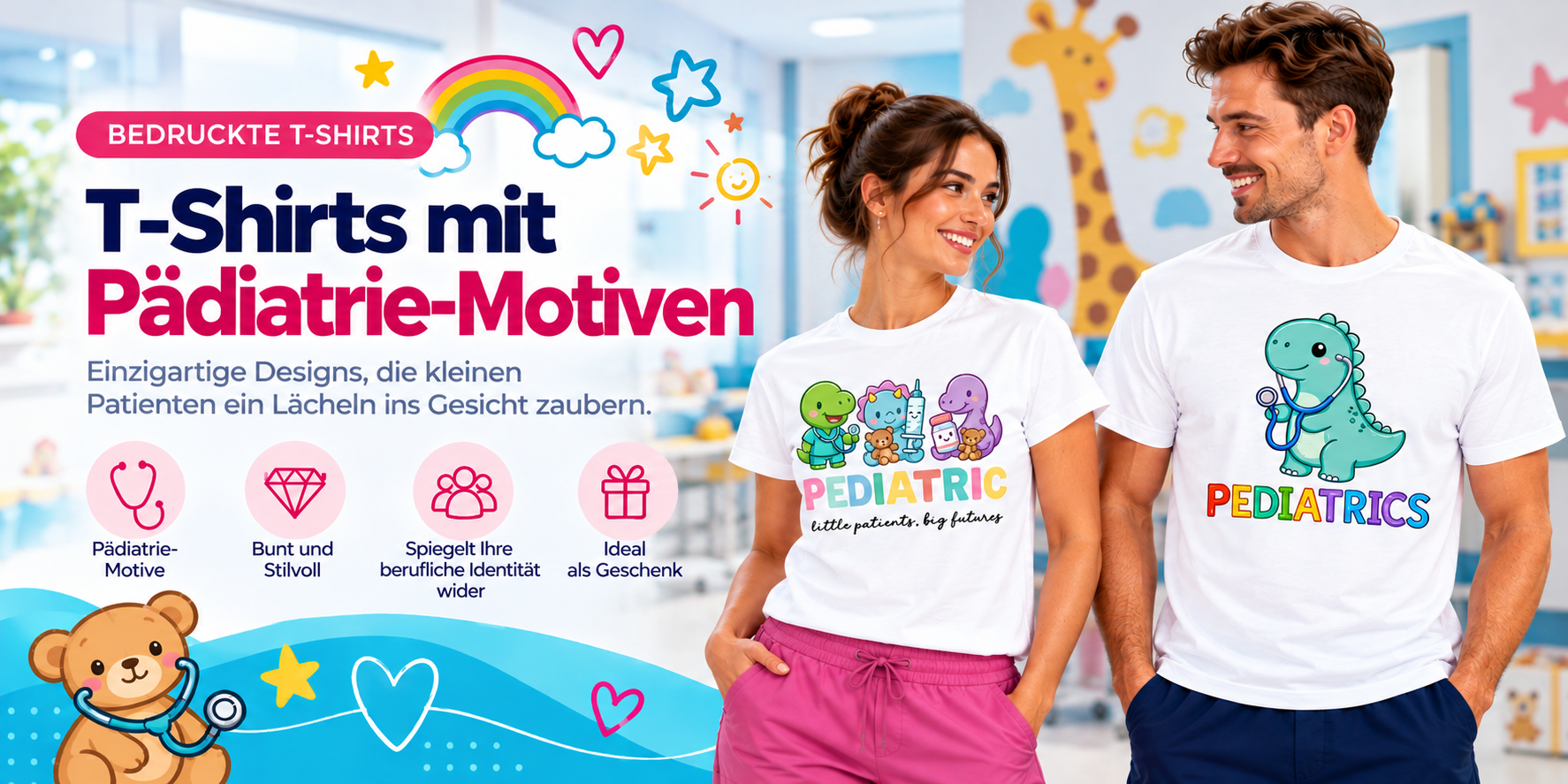 Bedruckte T-Shirts mit Kindermotiven