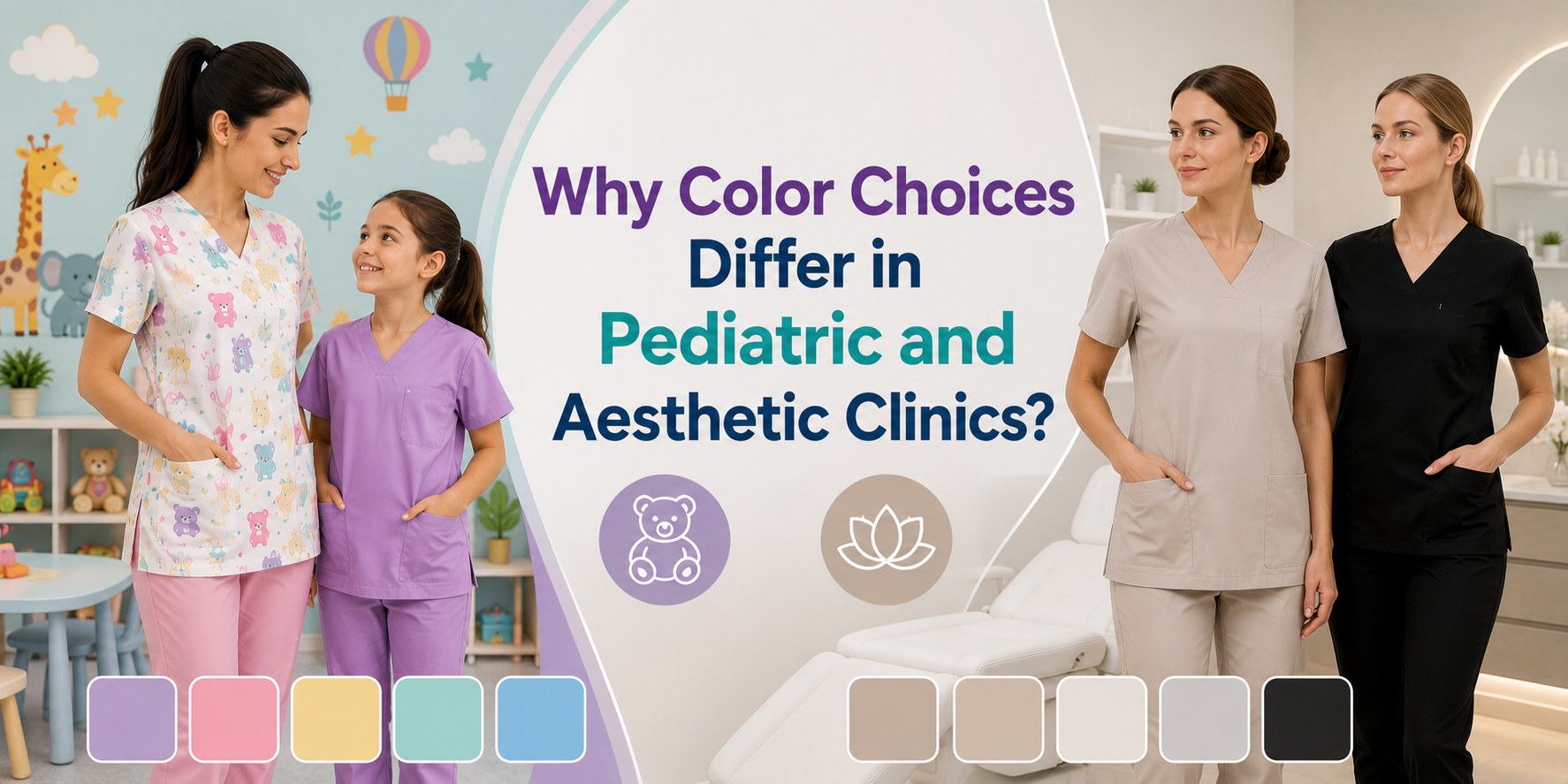 Why Do Color Choices Differ Between Pediatric and Aesthetic Clinics?