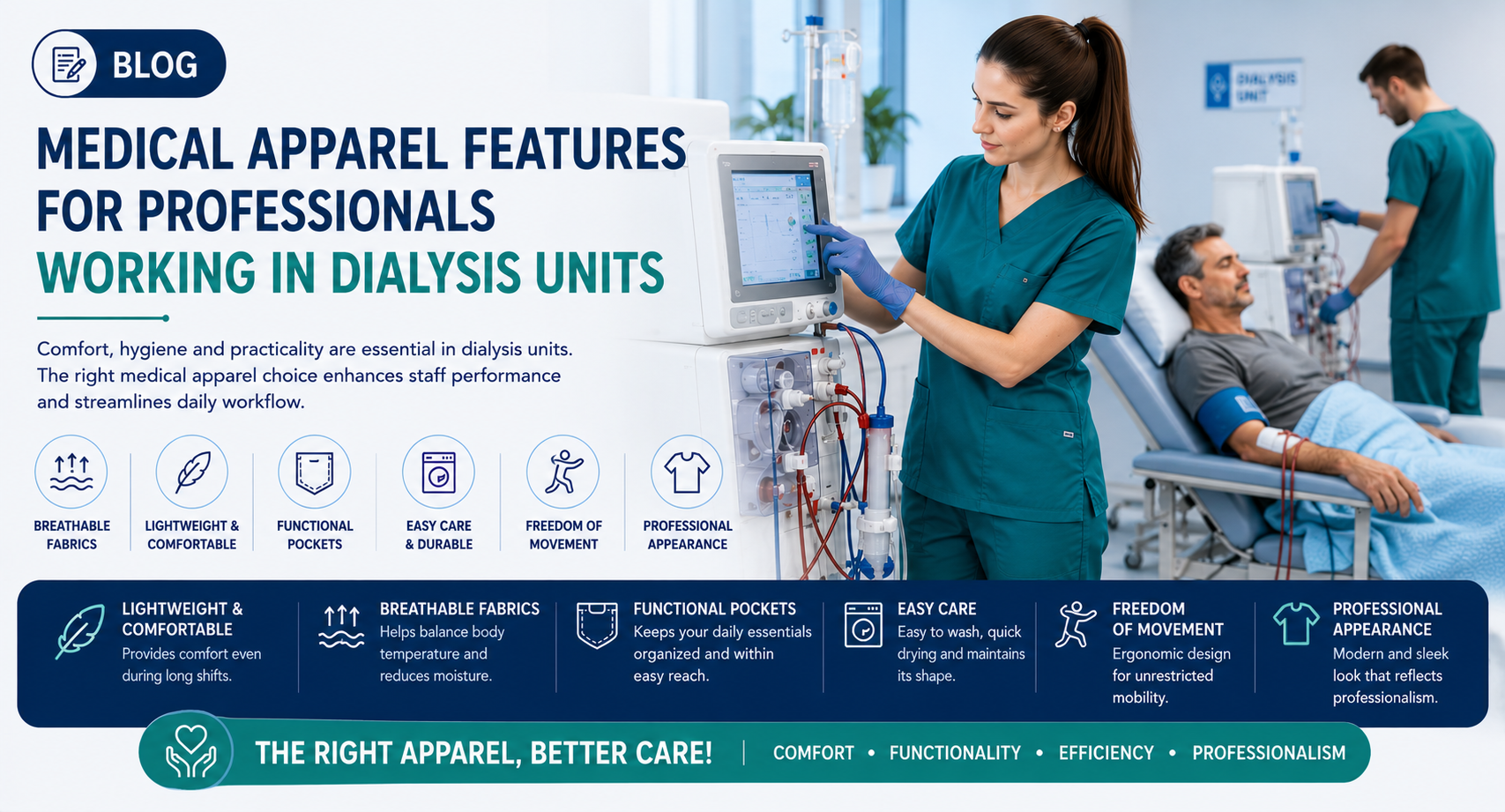 Medical Uniform Features for Employees Working in Dialysis Units