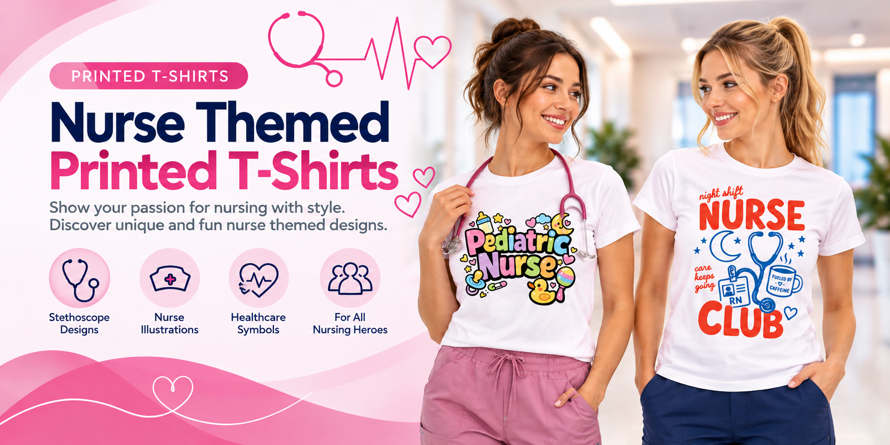 Nurse-Themed Printed T-Shirts