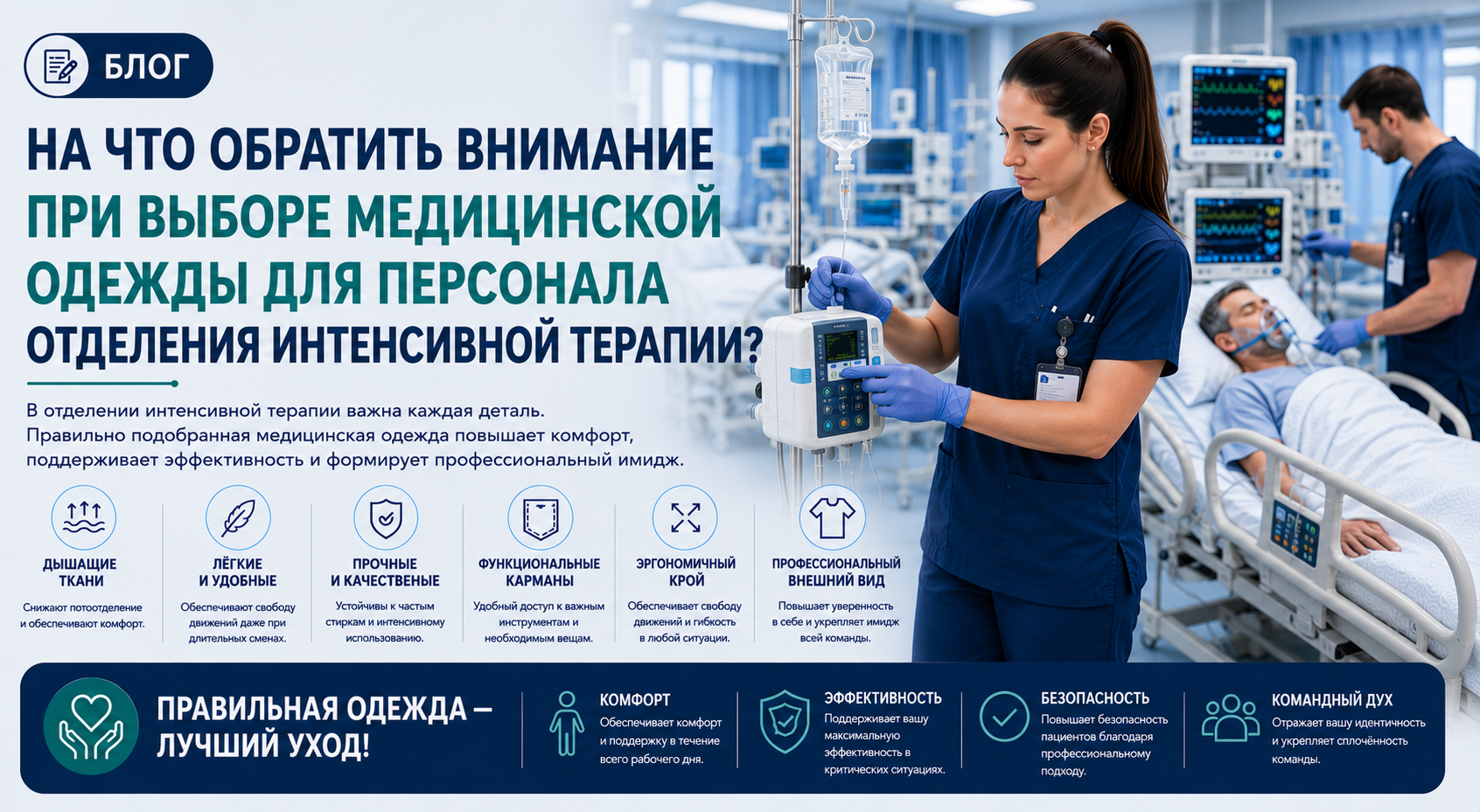 На что следует обратить внимание при выборе медицинской одежды для персонала отделений интенсивной терапии?