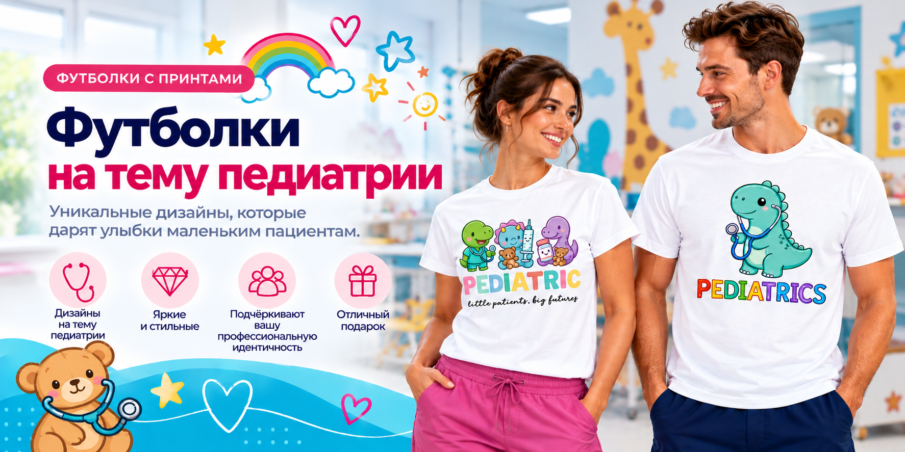 Футболки с принтами на педиатрическую тематику