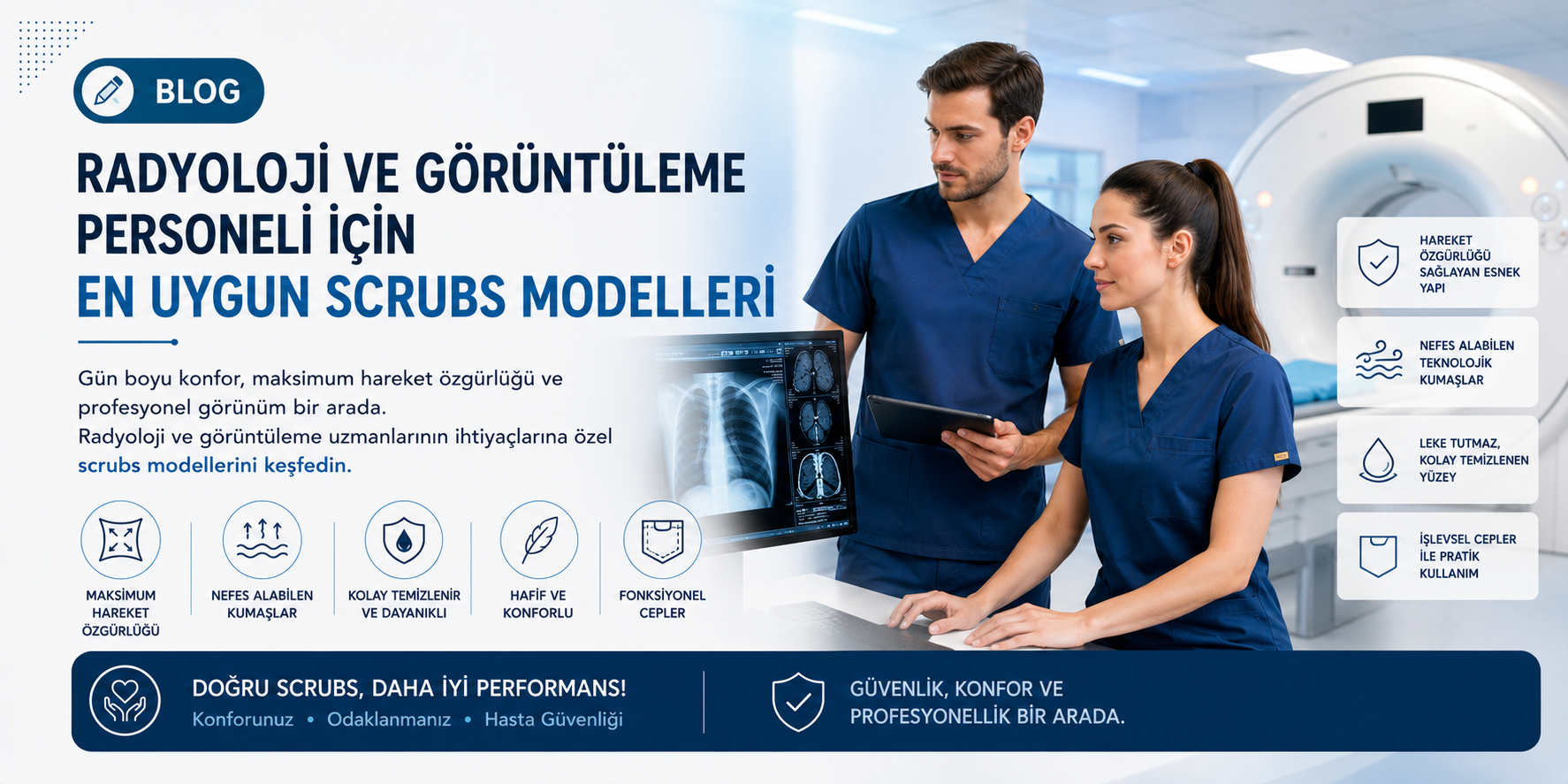 Radyoloji ve Görüntüleme Personeli İçin En Uygun Scrubs Modelleri