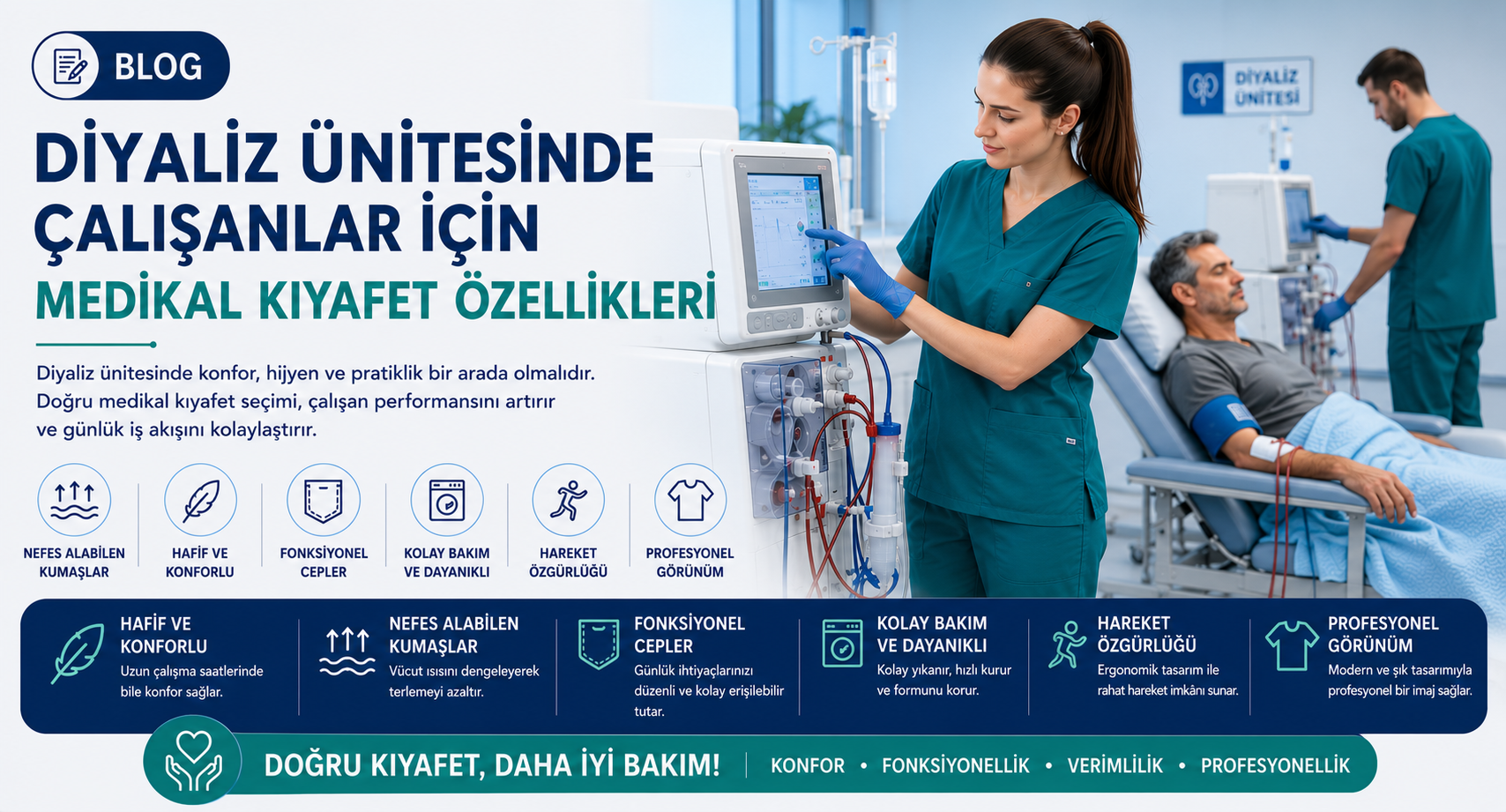 Diyaliz Ünitesinde Çalışanlar İçin Medikal Kıyafet Özellikleri