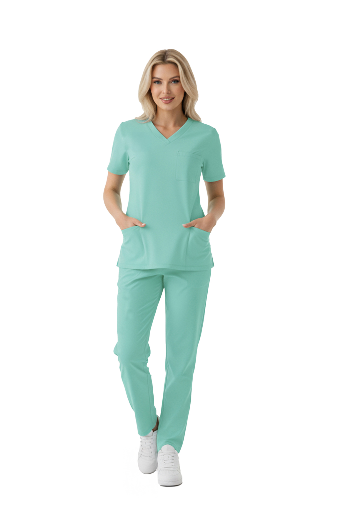Bermuda Dr. Greys Doktor Hemşire Medikal Scrubs Takım Lüks Likralı