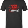 112 Emergency Heroes Printed Short Sleeve Black T-Shirt (100% Cotton Jersey Fabric)