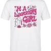 Laboratory Girl Baskılı Kısa Kol Beyaz Tişört (%100 Pamuk Penye Kumaş)
