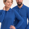 Саксовый синий свитшот с длинным рукавом и воротником-поло из ткани Lacoste