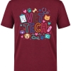 Vet Tech Bedrucktes Kurzarm T-Shirt in Bordeaux (100% Baumwoll-Jersey)