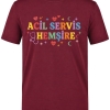 Notaufnahme-Krankenschwester Bedrucktes Kurzarm T-Shirt in Bordeaux (100% Baumwoll-Jersey)