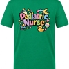 Pediatric Nurse Printed Short Sleeve Brazil Green T-Shirt (100% Cotton Jersey Fabric)