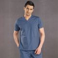 Petrol Blue Classic Surgical Collar Scrubs Suit (Thin Fabric)