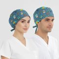 Astronot Dişler Desenli Bone (Cotton Likra Kumaş)