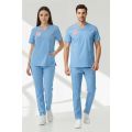 Hekim Forması Alt Üst Scrubs Takım (Sağlık Bakanlığı 2025 Standartlarına Uygun)-Alaskan Blue/Alaska Mavisi