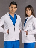White Doctor Nurse Medical Fleece Jacket Fleece Fabric
