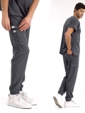 Угольно-серый Медицинский Костюм Jogger для Врачей и Медсестер Ткань Люкс Лайкра