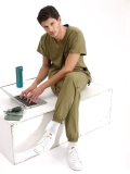 Хаки Медицинский Костюм Jogger для Врачей и Медсестер Ткань Люкс Лайкра