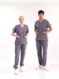 Bleigrau Jogger Medizinischer Scrubs Set für Ärzte und Pflege Luxus Lycra-Stoff