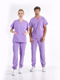 Lilac Jogger Doctor Nurse Medical Scrubs Set Luxury Lycra Fabric