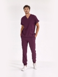 Pflaume Jogger Medizinischer Scrubs Set für Ärzte und Pflege Luxus Lycra-Stoff