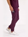 Pflaume Jogger Medizinischer Scrubs Set für Ärzte und Pflege Luxus Lycra-Stoff