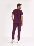Pflaume Jogger Medizinischer Scrubs Set für Ärzte und Pflege Luxus Lycra-Stoff