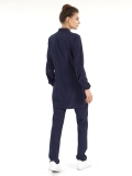 Navy Blue Modest Mandarin Collar Doctor Nurse Medical Scrubs Set Luxury Lycra Fabric