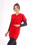 Rot Greys Tunika-Länge Hijab Medizinischer Kasack Luxus Lycra-Stoff