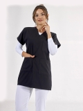 Marineblau Greys Tunika-Länge Hijab Medizinischer Kasack Luxus Lycra-Stoff