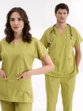 Pistachio Green Dr. Greys Doctor Nurse Medical Scrubs Set Luxury Lycra Fabric