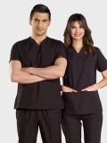 Черный Классический Медицинский Костюм для Врачей и Медсестер смесь полиэстера и хлопка