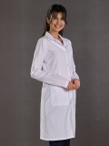 White Classic Collar Women's Lab Coat Alpaca Fabric