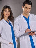 White Classic Collar Women's Lab Coat Alpaca Fabric