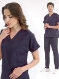 Navy Blue Dr. Greys Doctor Nurse Medical Scrubs Set Luxury Lycra Fabric