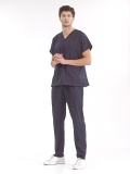 Navy Blue Dr. Greys Doctor Nurse Medical Scrubs Set Luxury Lycra Fabric