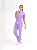 Hellviolett Dr. Greys Medizinischer Scrubs Set für Ärzte und Pflege Luxus Lycra-Stoff