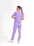 Hellviolett Dr. Greys Medizinischer Scrubs Set für Ärzte und Pflege Luxus Lycra-Stoff