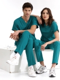 Светлый петроль Dr. Greys Медицинский Костюм (Хирургический) для Врачей и Медсестер Ткань Люкс Лайкра
