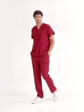 Бордовый Dr. Greys Медицинский Костюм (Хирургический) для Врачей и Медсестер Ткань Люкс Лайкра