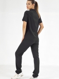 Black Polo Neck Doctor Nurse Medical Scrubs Set Luxury Lycra Fabric
