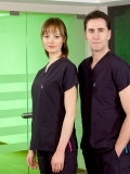 Navy Blue Dr. Greys Doctor Nurse Medical Scrubs Set Poly‑cotton blend fabric