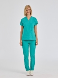 Benetton Yeşili Dr. Greys Doktor Hemşire Medikal Scrubs Takım Terikoton Kumaş