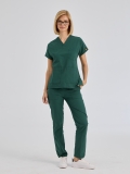Hunter Green Dr. Greys Doctor Nurse Medical Scrubs Set Poly‑cotton blend fabric