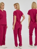 Vişne Dr. Greys Doktor Hemşire Medikal Scrubs Takım Terikoton Kumaş