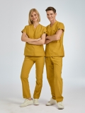 Hardal Dr. Greys Doktor Hemşire Medikal Scrubs Takım Terikoton Kumaş