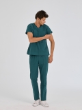 Petrol Yeşili Dr. Greys Doktor Hemşire Medikal Scrubs Takım Terikoton Kumaş