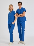 Saks Mavisi Dr. Greys Doktor Hemşire Medikal Scrubs Takım Terikoton Kumaş