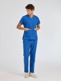 Saks Mavisi Dr. Greys Doktor Hemşire Medikal Scrubs Takım Terikoton Kumaş